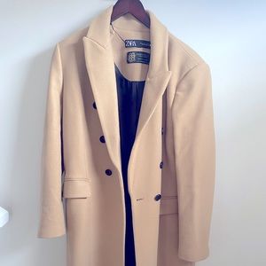 Size L, oversized. Zara Peacoat.